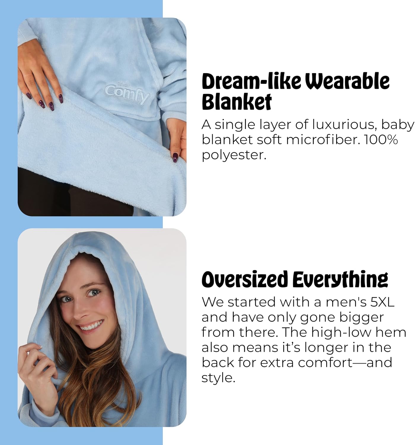 THE COMFY Dream | From Shark Tank | Patented | No Sherpa | Light Wearable Blanket Hoodie | Gift for Women & Men | One Size