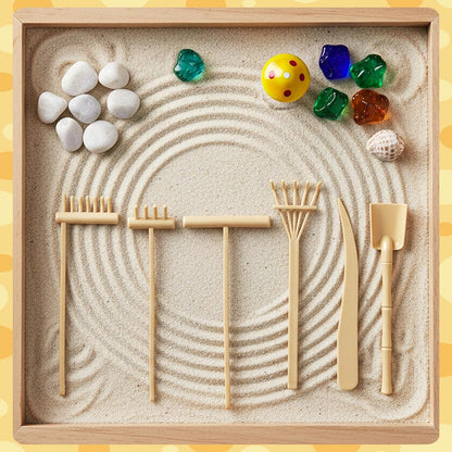 6 Pcs Mini Zen Garden Rake Tool, Mini Zen Garden Accessories Desktop Sand Rock Push, DIY Sand Decor for Home, Office, Desk, Gardens Decoration