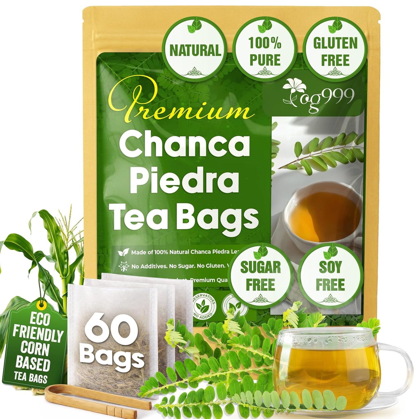 120 Bags Premium Turmeric Ginger Cinnamon Tea, Improve Digestion, Support Brain, Weight, Skin and Sleep, Eco-Conscious Tea Bags and Premium Natural Ingredients. Turmeric Ginger Herbal Tea. No Sugar, No Caffeine, No Gluten, Vegan.