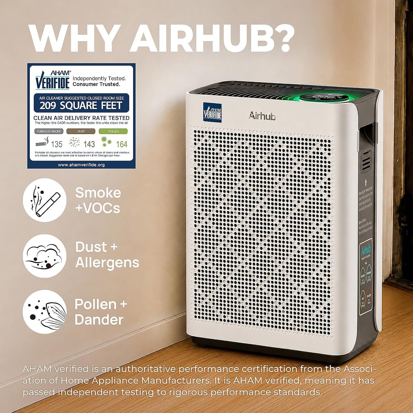 Air Purifier for Bedroom Home, Covers Up to 880 Ft², True HEPA Quiet 3-in-1 Air Purifiers Filter, 20dB Sleep Mode, Air Cleaner, 360° Intake, Remove Dust, Smoke, Pet Dander & Odors, White
