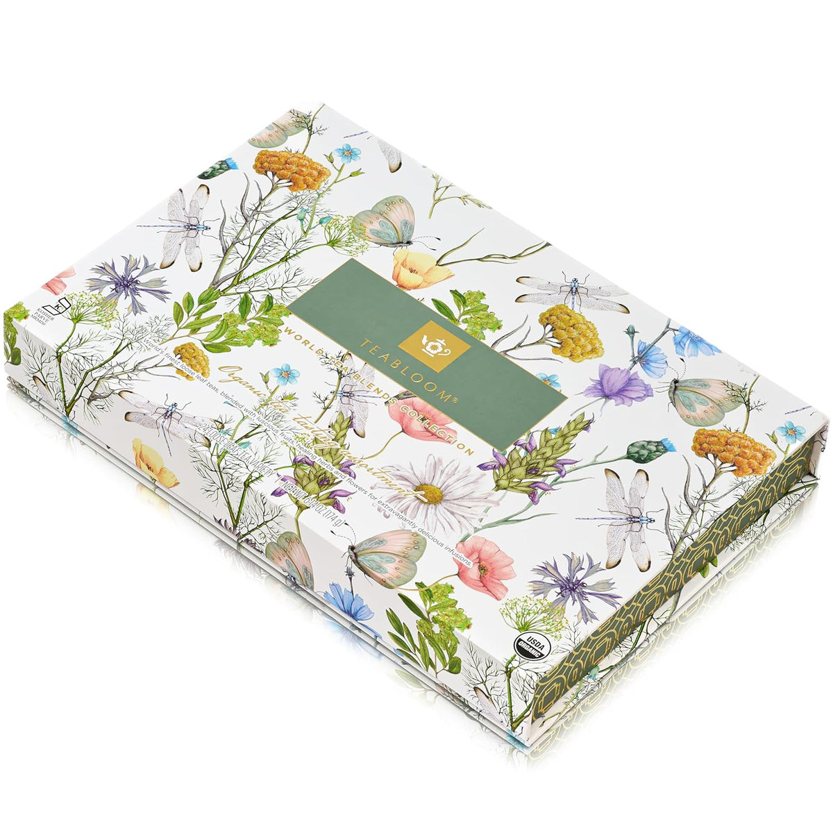 Teabloom Exceptional Organic & Kosher Certified Loose Leaf Tea Chest, World's Largest Tea Collection with 24 Varieties of Black, Green, White, Oolong, and Herbal Teas