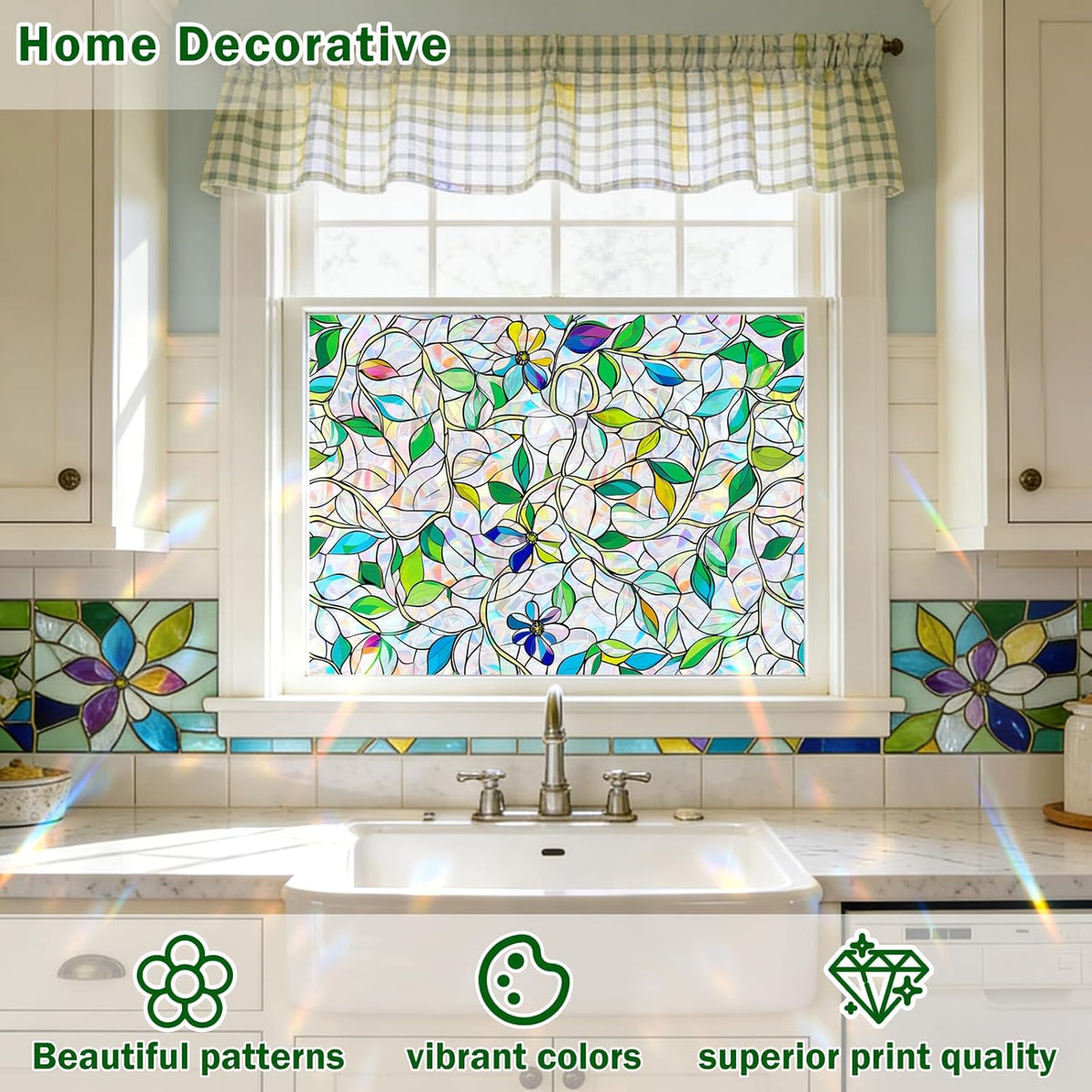 Frosted Glass Window Film, Decorative Sun Heat Blocking,Anti UV Save Energy