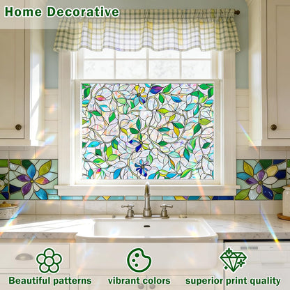 Frosted Glass Window Film, Decorative Sun Heat Blocking,Anti UV Save Energy