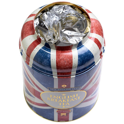 New English Teas Union Jack Tea Tin with 240 English Breakfast Tea Bags