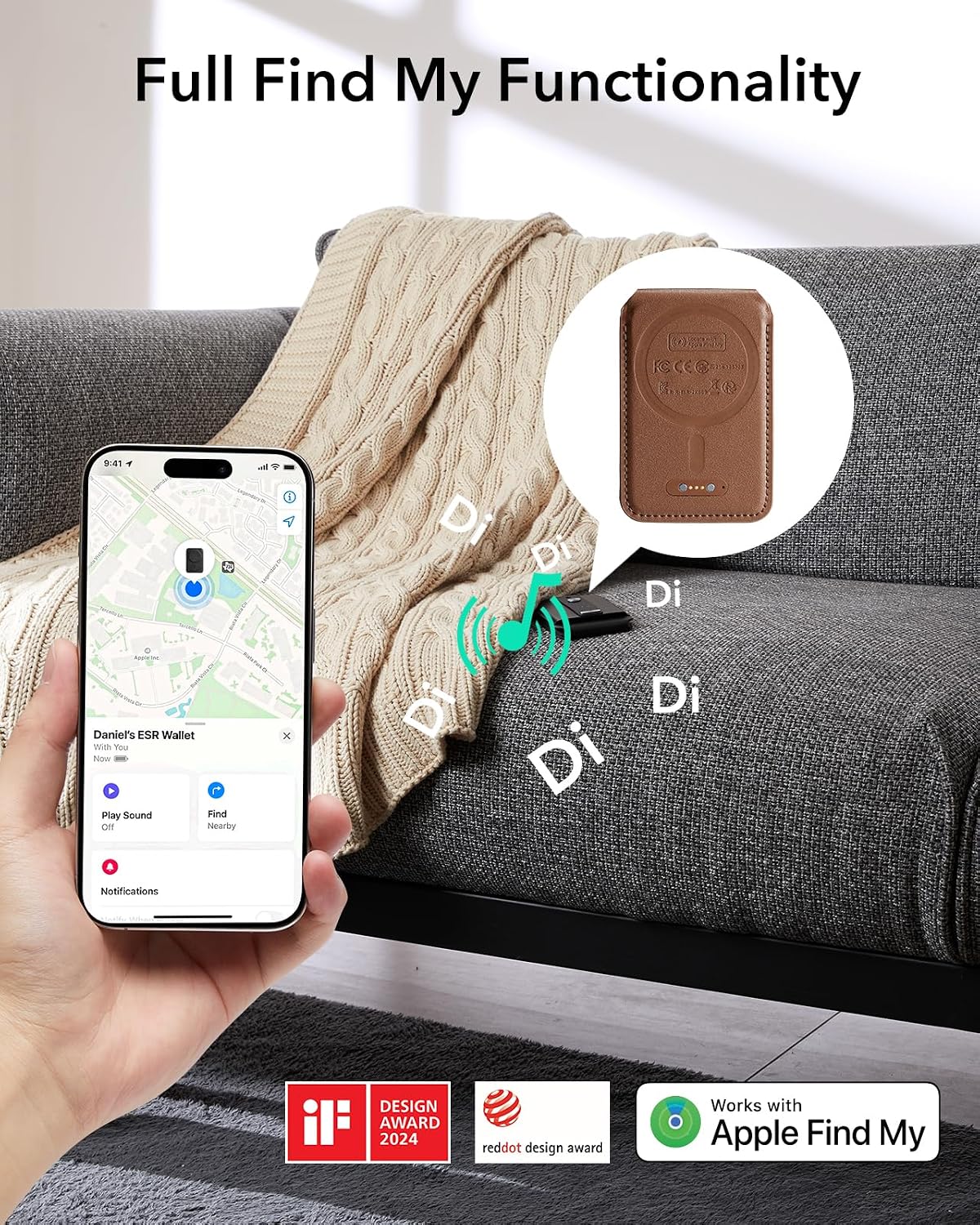 ESR Geo for MagSafe Wallet with Full Find My Functionality, 5 Card Holder