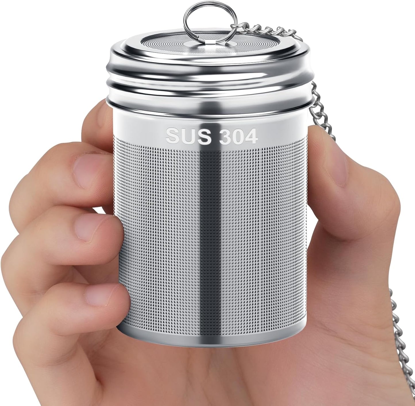 2 Pack Reinmoson Large Tea Infuser for Loose Tea & Spice Infuser for Cooking, 2.1” x 2.9” Extra Fine Mesh Large Tea Strainers, 304 Stainless Steel Loose Leaf Tea Steeper for Black Tea, Rooibos, etc