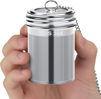 2 Pack Reinmoson Large Tea Infuser for Loose Tea & Spice Infuser for Cooking, 2.1” x 2.9” Extra Fine Mesh Large Tea Strainers, 304 Stainless Steel Loose Leaf Tea Steeper for Black Tea, Rooibos, etc