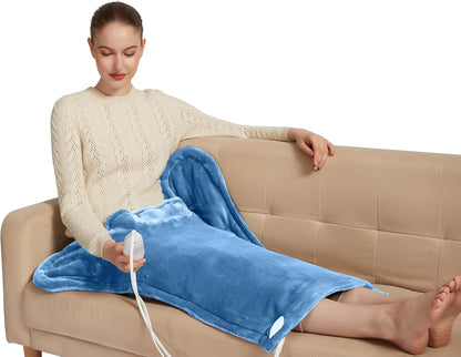 Ambershine 17''x33'' XXXL King Size Heating Pad with 12 Temperature Settings & 4 Auto-Off Countdown Timers, Pain Relief for Back/Neck/Shoulders/Abdomen/Legs(Dark Teal)