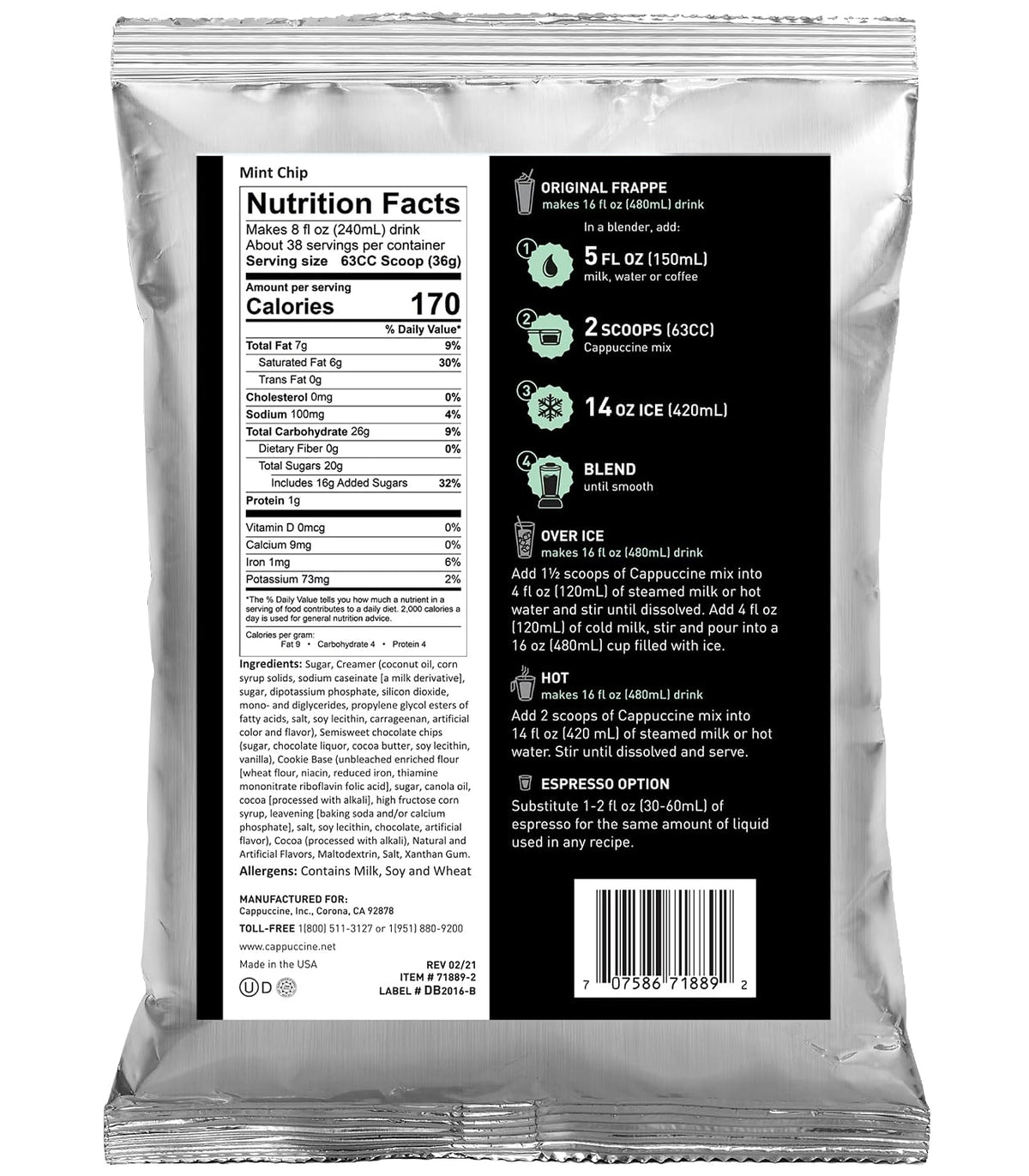 Cappuccine Sweetened Matcha Green Tea, 3 Pounds