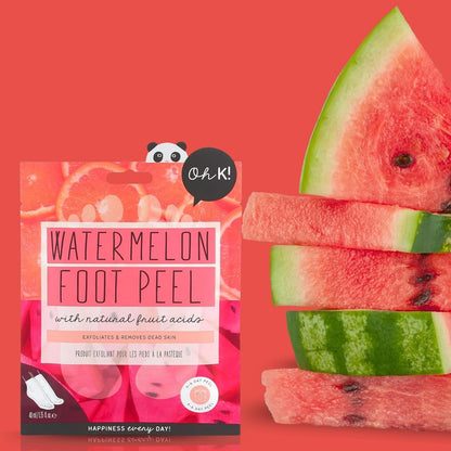 Oh K! Foot Peel Mask - Pomegranate - Foot Peeling Mask for Dry Feet and Cracked Heels - Feet Exfoliant with Pomegranate and Coconut Oil - 1 Pair