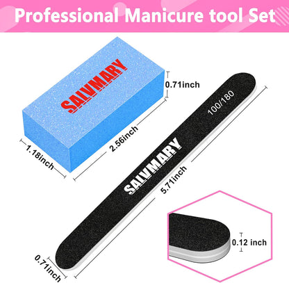 Nail Files and Buffers, Professional Manicure Tools Kit, 100/180 Grit Double Sided Emery Boards for Nails, 80/100 Grit Nail Buffer Blocks Supplies for Home Salon 8Pcs