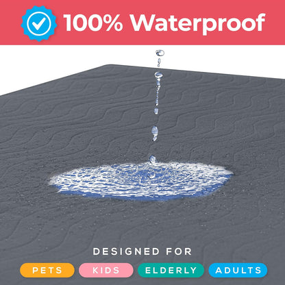 Utopia Bedding Washable Underpads 34" x 36" (Pack of 4), Waterproof Reusable Heavy Absorbency Incontinence Bed Pads for Adults, Kids, Elderly and Pets, Bedwetting Pads for Sofa and Couch (Blue)