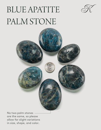 KALIFANO Palm Stone with Healing & Calming Effects - AAA+ Grade High Energy Worry Stone with Information Card - Reiki Crystal Used for Courage (Family Owned and Operated)