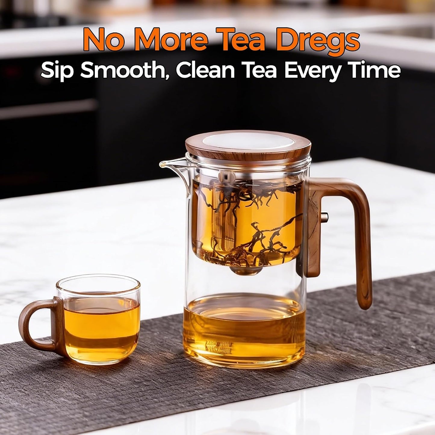 Enchanted Tea Pot, Magic Tea Pot for Loose Leaf Tea Steeper, Heat Resistant Borosilicate Glass Teapot with Tea Infuser, Ideal Gift for Tea Lovers - 20 oz (600 ml)