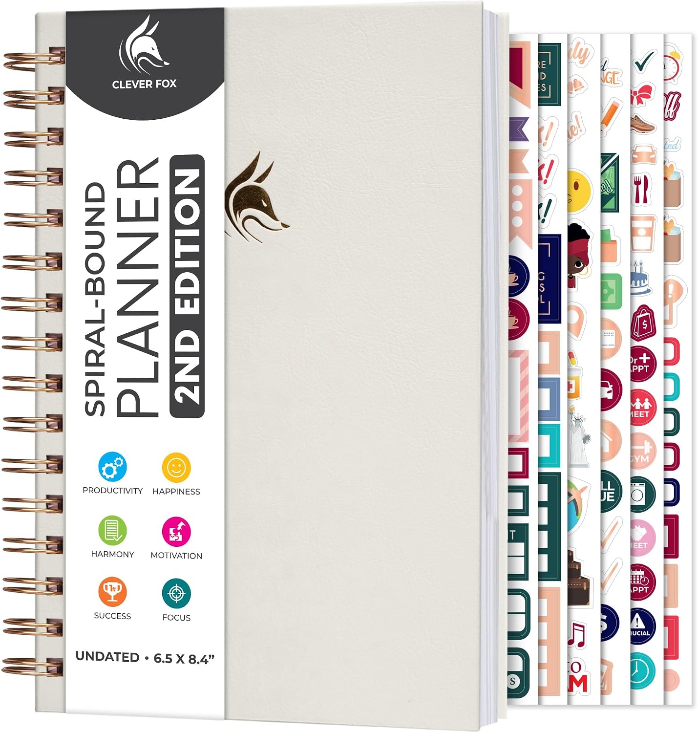 Clever Fox Planner 2nd Edition – Colorful Weekly & Monthly Goal Planner, Time Management & Productivity Organizer, Undated, A5 (Dark Teal)