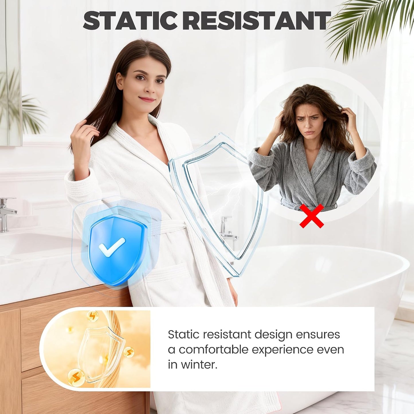 PJGGZ Towel Robe for Women – Soft Absorbent Kimono Bathrobe, Quick-Dry Spa Shower & Hotel Use