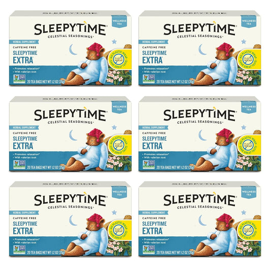 Celestial Seasonings Sleepytime Extra Herbal Tea, Promotes Relaxation, 20 Count (Pack of 6)