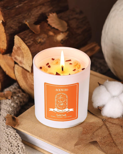 AOOVOO Lavender Scented Candles for Women - Aromatherapy Candle with Crystals Inside, 10oz Soy Candles for Home Scented, Birthday Gifts Mothers Day Candle for Women Mom