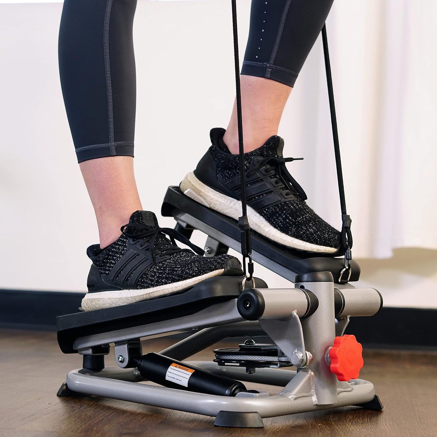 Sunny Health & Fitness Mini Steppers with Digital Monitor and Resistance Bands, Compact Low-Impact Cardio Machines for Home Workouts