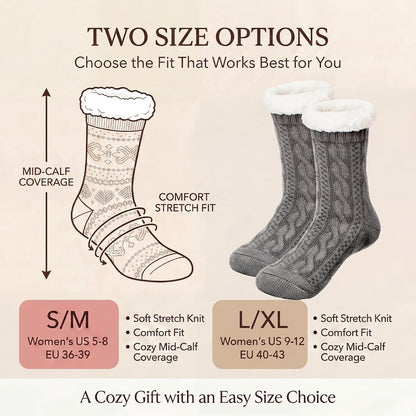 Cozylook Fuzzy Slipper Socks for Women with Grips Warm Cozy Soft Non-Slip Winter Socks Cozy Gift Idea
