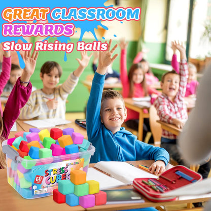 12 Pack Slow Rising Stress Ball,Stress Balls for Kids Adults,Stretchy Fidget Toys for Stress Relief,Hand Therapy Sensory Squishy Ball, Squishy Toys for Kids, Classroom Prize Box Party Favors