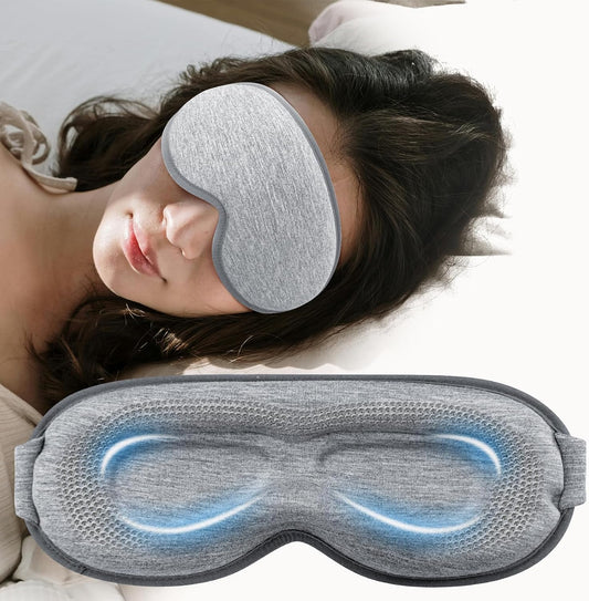 Weighted Eye Mask Cover for Sleeping - Eye Masks for Sleep with Adjustable Strap, Lash Extension Eye Covers for Women Men, 3D Contoured, Plane Travel Essentials, Blindfold for Meditation