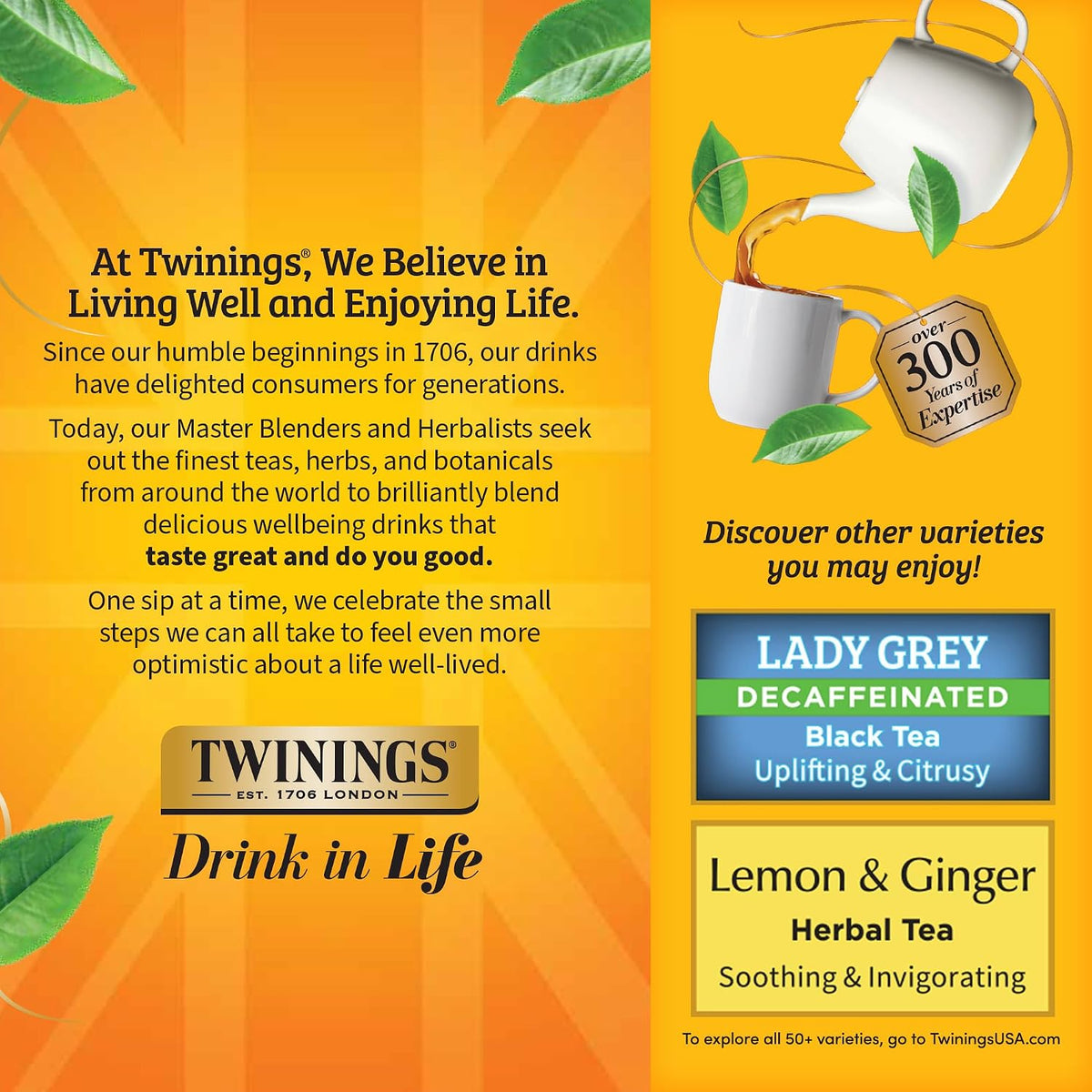 Twinings Decaffeinated Earl Grey Black Tea Individually Wrapped Bags, 100 Count (Pack of 1), Flavoured with Citrus and Bergamot, Enjoy Hot or Iced, 100 Teabags