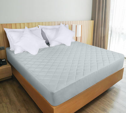Quilted Fitted Mattress Pad, Queen Mattress Protector Topper with Deep Pocket Stretches up to 16 Inches, Machine Washable Mattress Cover by Utopia Bedding (White)