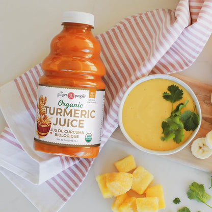 Organic Turmeric Juice, 99% Pure Turmeric Juice by The Ginger People – Drug Free Support, Non-GMO, Premium Quality, 32 Fl oz Bottle (Pack of 1)