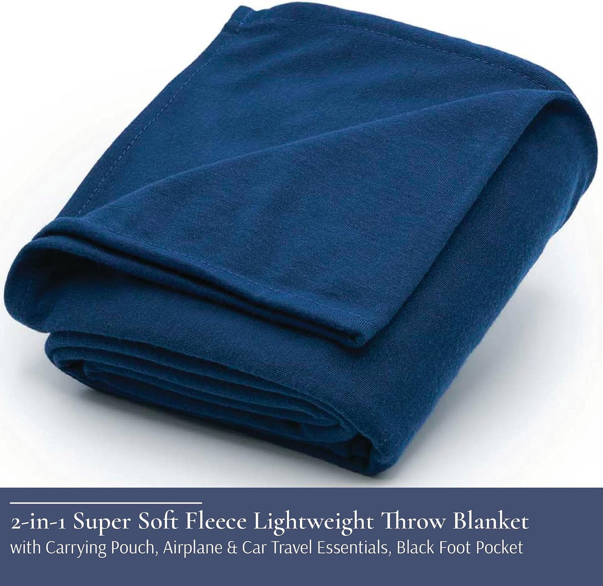 Brookstone Travel Blanket 2-in-1 Soft Throw with Carrying Pouch