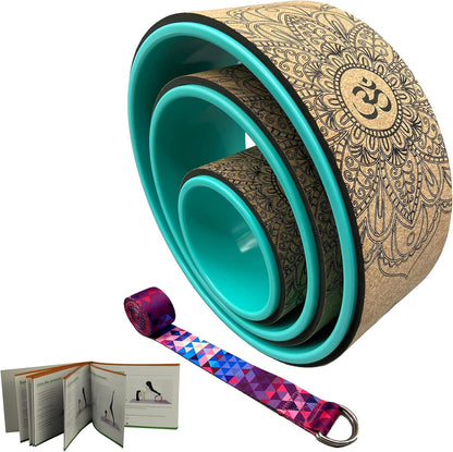 Aozora Yoga Wheel 13" with Most Detailed Book Step by Step Guide on How to Do 30+ Poses! Perfect for Stretching and Improving Backbends