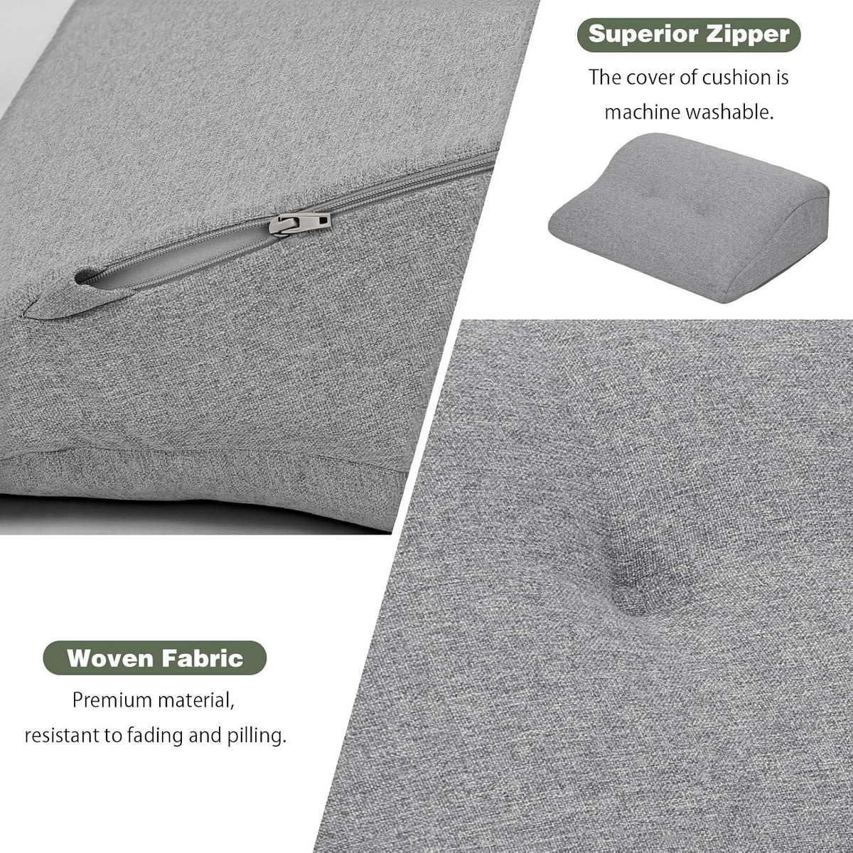 baibu Patented Dual-Layer Memory Foam Lumbar Pillow for Recliner, Brown
