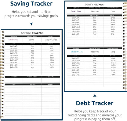 Budget Planner - Monthly Budget Book with Expense Tracker Notebook, Undated Bill Organizer & Finance Planner to Take Control of Your Money, Account Book to Manage Your Finances-Pink