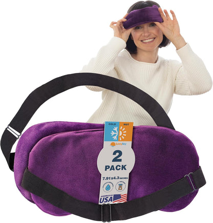 SunnyBay Microwavable Heated Eye Mask for Dry Eyes, Moist Cold and Warm Compress for Eyes with Elastic Strap and Unscented Hydra Bead Filling, Washable Soft Plush Material, 7.9 x 4.3 Inches