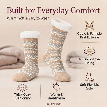 Cozylook Fuzzy Slipper Socks for Women with Grips Warm Cozy Soft Non-Slip Winter Socks Cozy Gift Idea