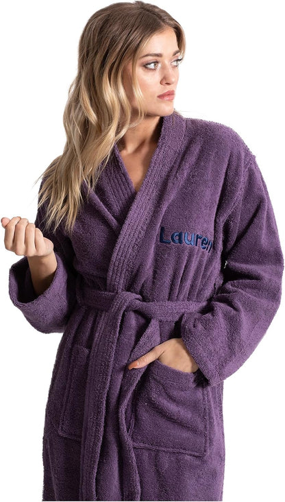 Turkuoise Soft & Absorbent Towel Robe, 100% Cotton Turkish Terry Cloth Kimono Bathrobes for Women