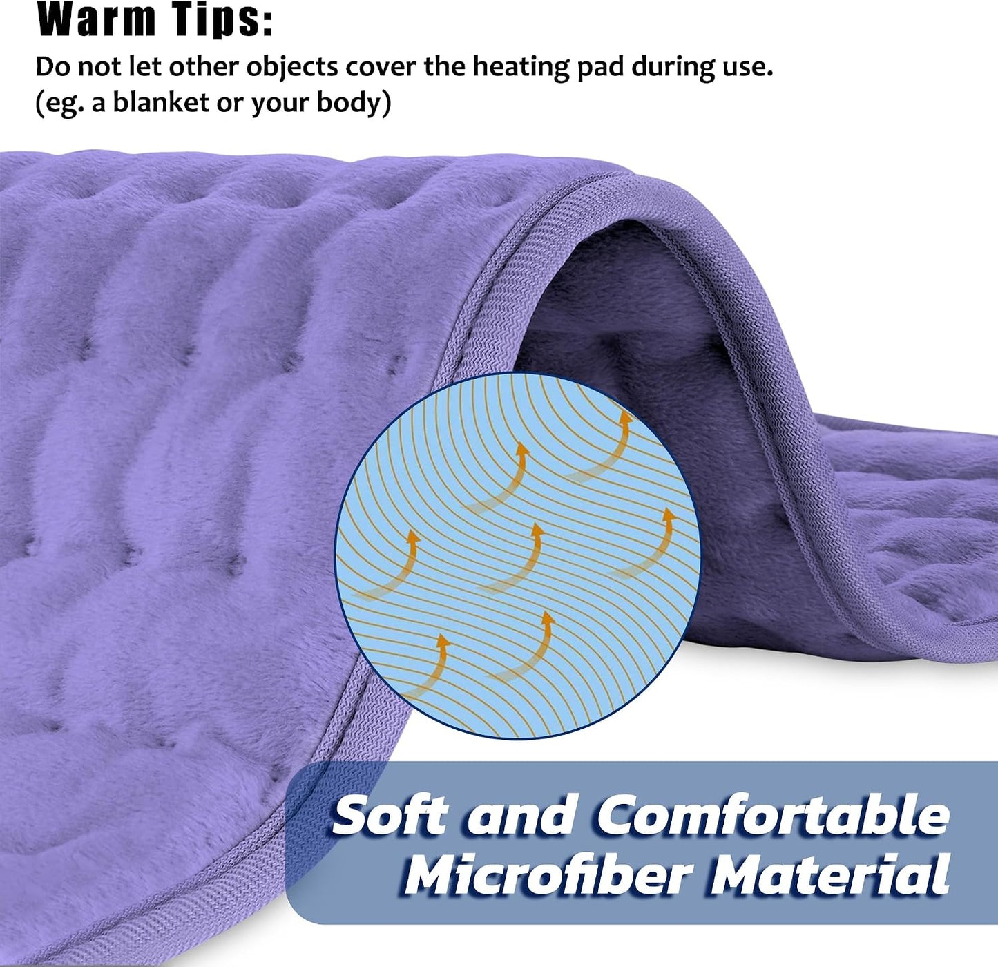 Electric Heating pad with 6 Heat Settings, Auto Shut Off, Dry Electric Heating for Back Neck Knee Arms Legs Shoulder Heat Pads for Christmas Birthday Father Mother's Day (24"X12", Gray Green)