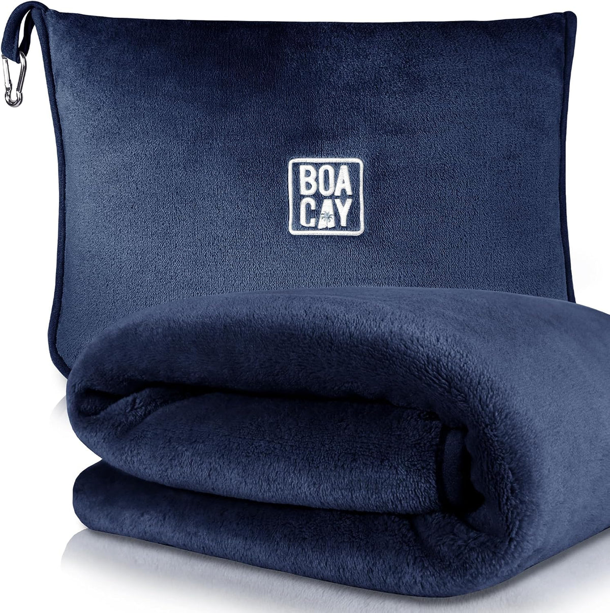 BOACAY Soft & Warm Travel Blanket for Airplane & Car - Long Flight Essential for Women, Men, Kids - Compact Pillow with Luggage Sleeve & Backpack Clip