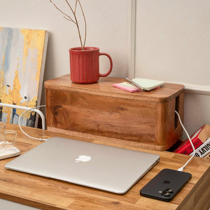 Cable Management Box, Power Strip & Extension Cord Hider, Desk Organizer