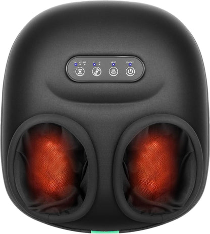 Medcursor Foot Massager Machine Heat, Shiatsu Kneading & Rolling, Massage for Plantar Fasciitis & Foot Pain Relief, Adjustable Air Pressure, Fits Up to13, Gift for Women & Men