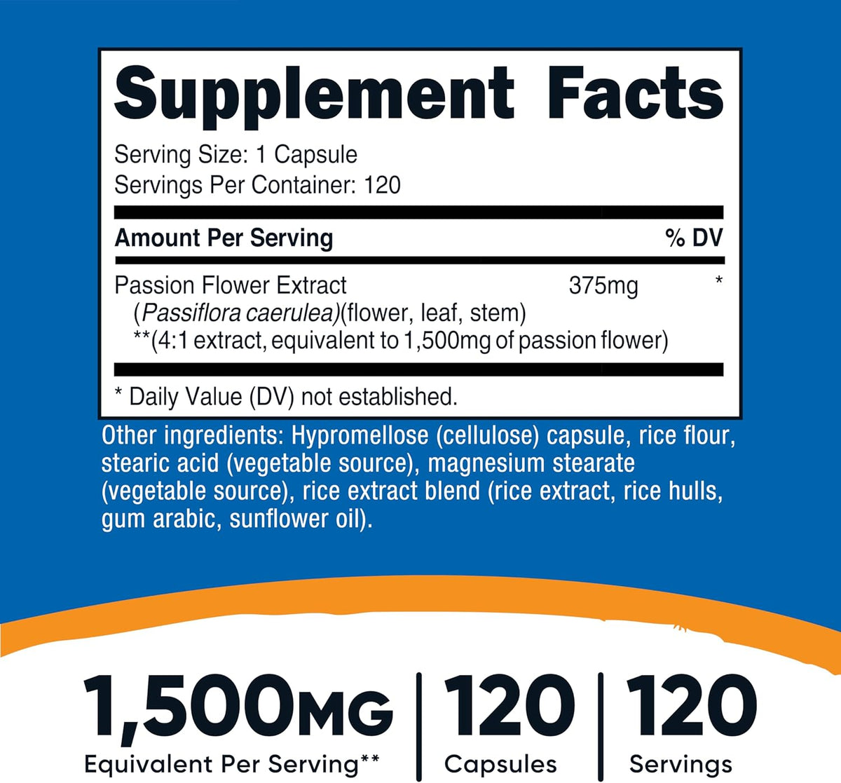 Nutricost Passion Flower Extract 120 Capsules for 120 Servings Per Bottle