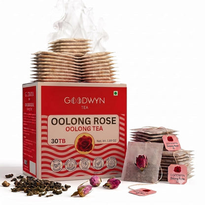 Goodwyn Oolong Rose Tea Bags, Oolong Tea with Rose Petals, 30 Bags