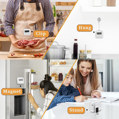 Timer, Kitchen Timers for Cooking Classroom Timer for Kids Teachers Magnetic Digital Timers 2 Pack, Black
