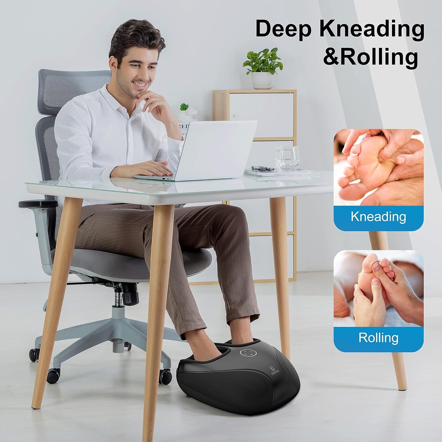 COMFIER [2026 Gift for Men,Women,Shiatsu Foot Massager with Fast Heat,Kneading Rolling Compression,Extra Vibration, FSA Eligible HSA Store, Plantar Fasciitis,Neuropathy Pain, Bigger Size 13IN