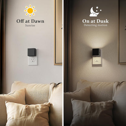 JandCase Night Light, Modern Night Lights Plug into Wall,2 Pack Dusk to Dawn Sensor Nightlight, Amber Brightness Adjustable Nightlight for Kids Bathroom Hallway Kitchen Bedroom Decor
