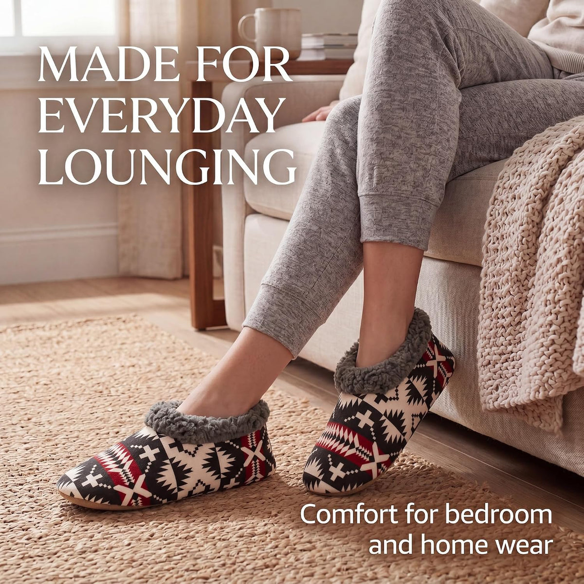 Cozylook Fuzzy Slippers for Women Indoor Soft Sole Slipper Socks