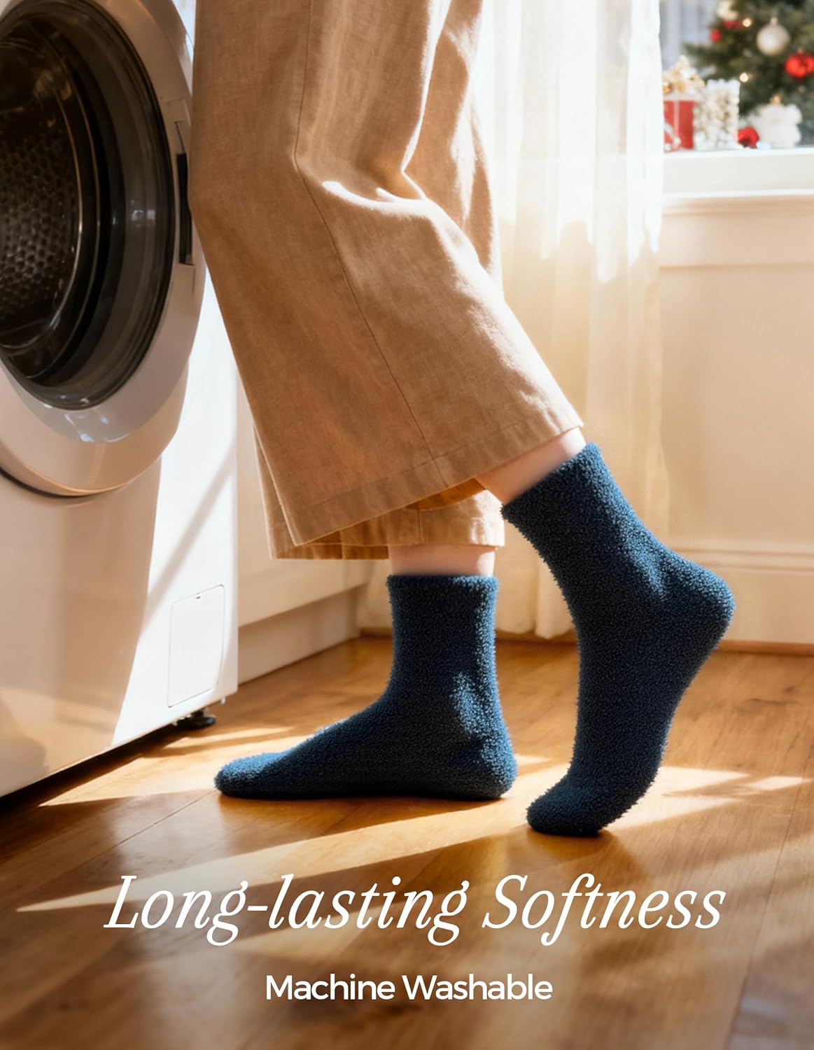 TEHOOK Warm & Cozy Gifts for Women, Fluffy Fuzzy Plush Sleeping Slipper Socks - Soft Warm Fabric