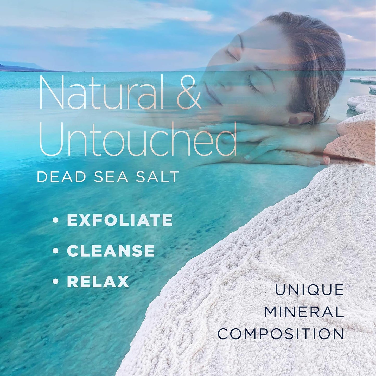 Minera Fine Grain Dead Sea Salt for Bath & Soaking, 100% Pure, 2 lb
