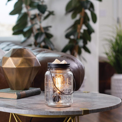 Candle Warmers ETC. Vintage Bulb Illumination Fragrance Warmer- Light-Up Warmer for Warming Scented Candle Wax Melts and Tarts to Freshen Room, Apothecary