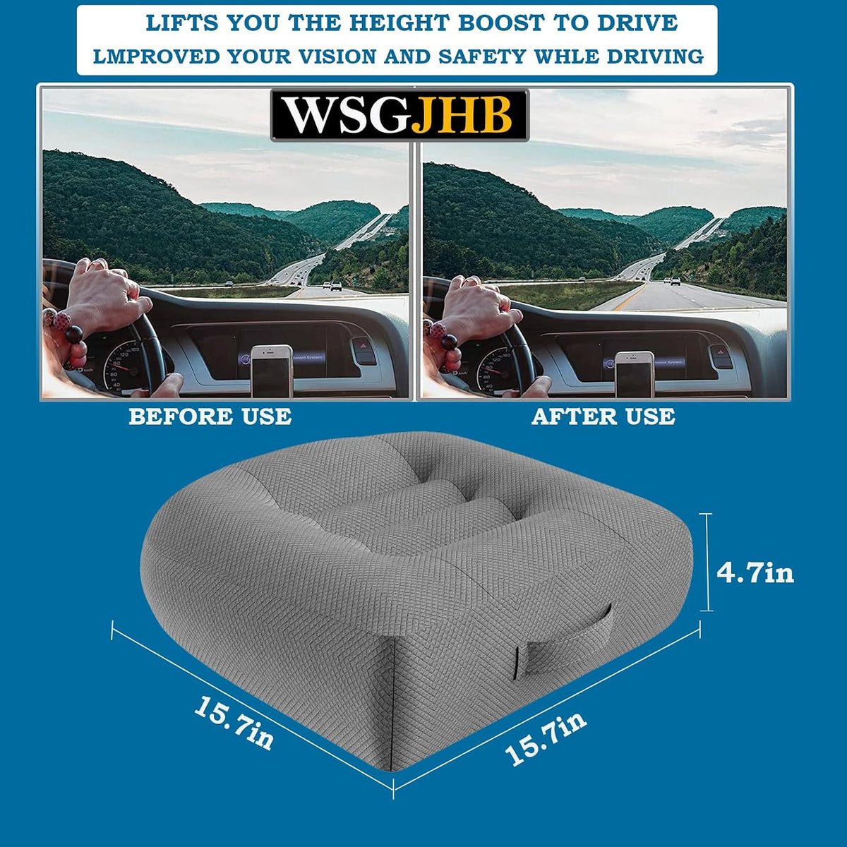 WSGJHB Car Booster Seat Cushion Posture Cushion for Long Sitting